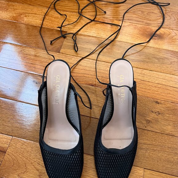 Gia Couture (recently rebranded as GIABORGHINI) strappy net/mesh heels - Picture 2 of 5